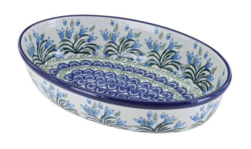 Blue Rose Polish Pottery Maia Small Oval Baking Dish