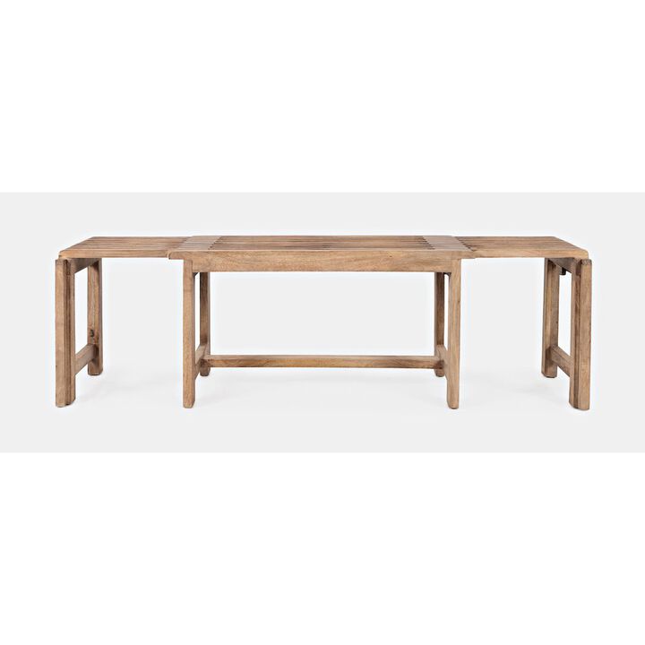 Jofran Bradford Modern Extendable Solid Mango Hardwood Bench