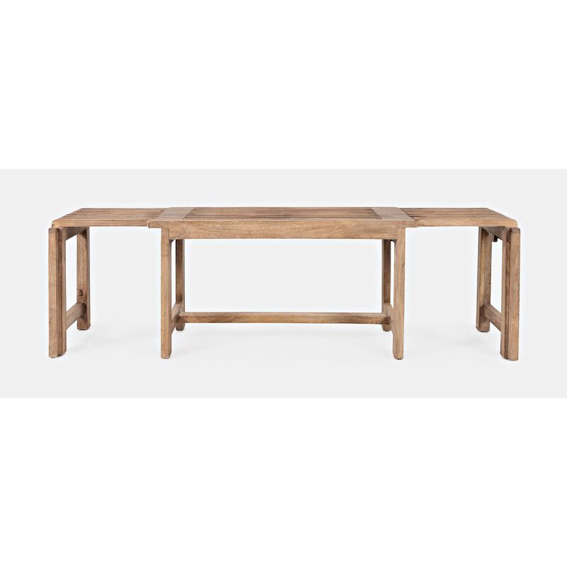 Jofran Bradford Modern Extendable Solid Mango Hardwood Bench