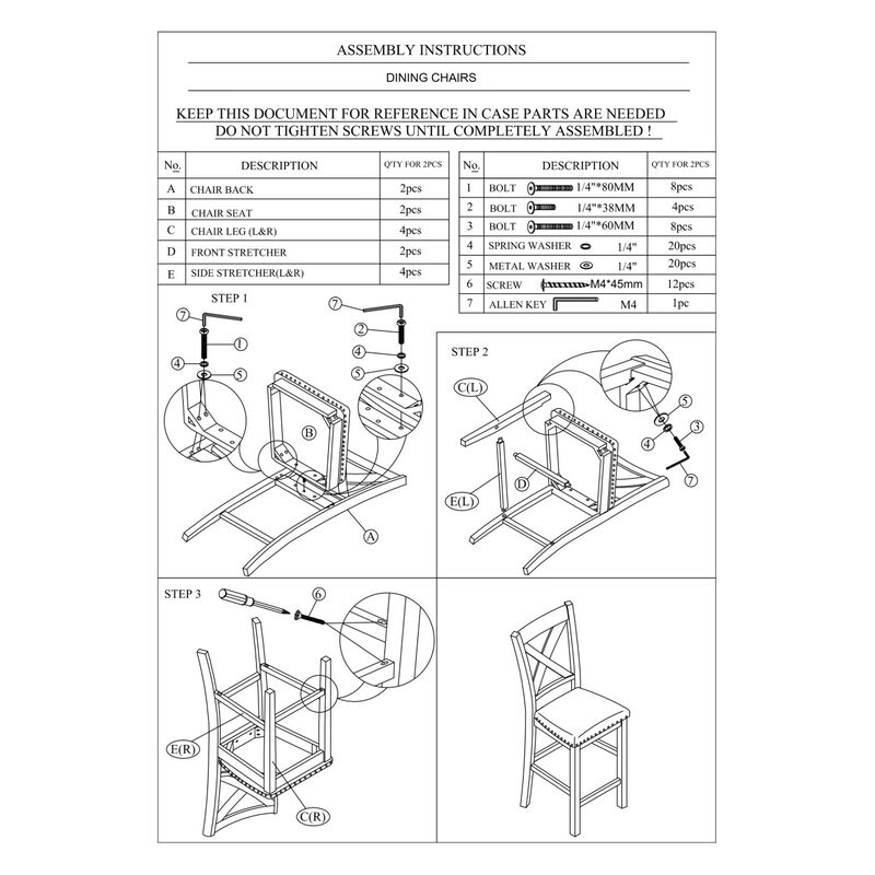 2 Modern Contemporary Dark Brown Counter Height Dining Chairs