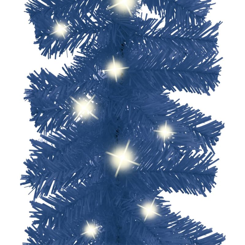 vidaXL Christmas Garland with LED Lights 197" Blue