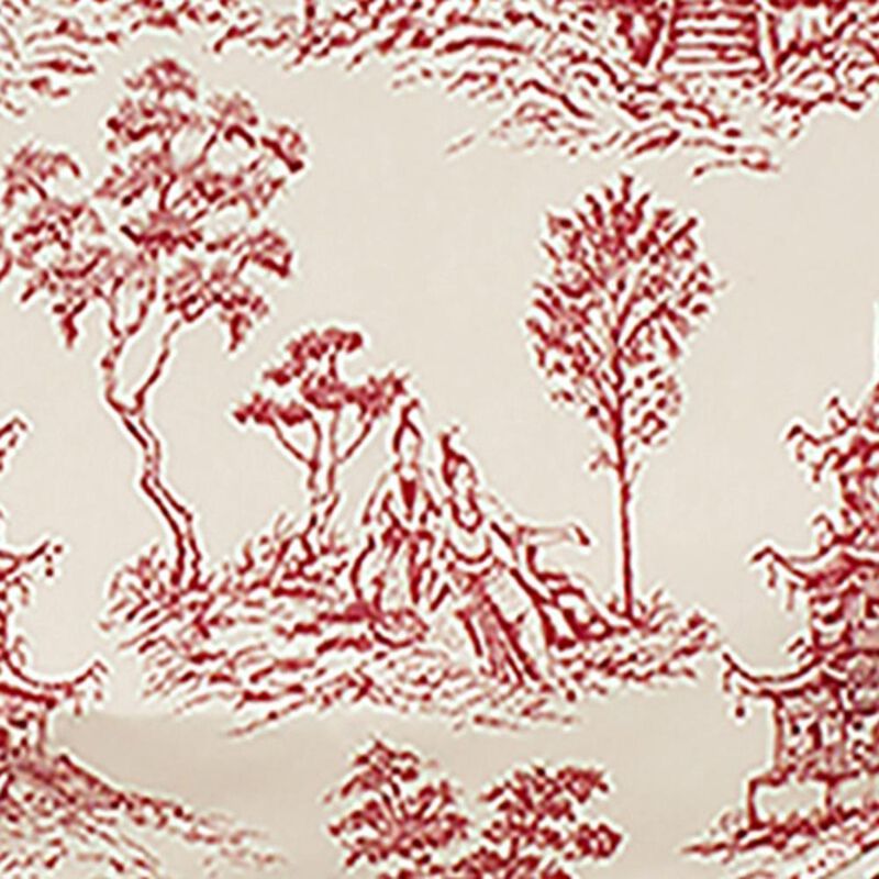 Naomi Tie-Up Ribbon Tie 3" Rod Pocket Valance 50" x 21" Red by RLF Home