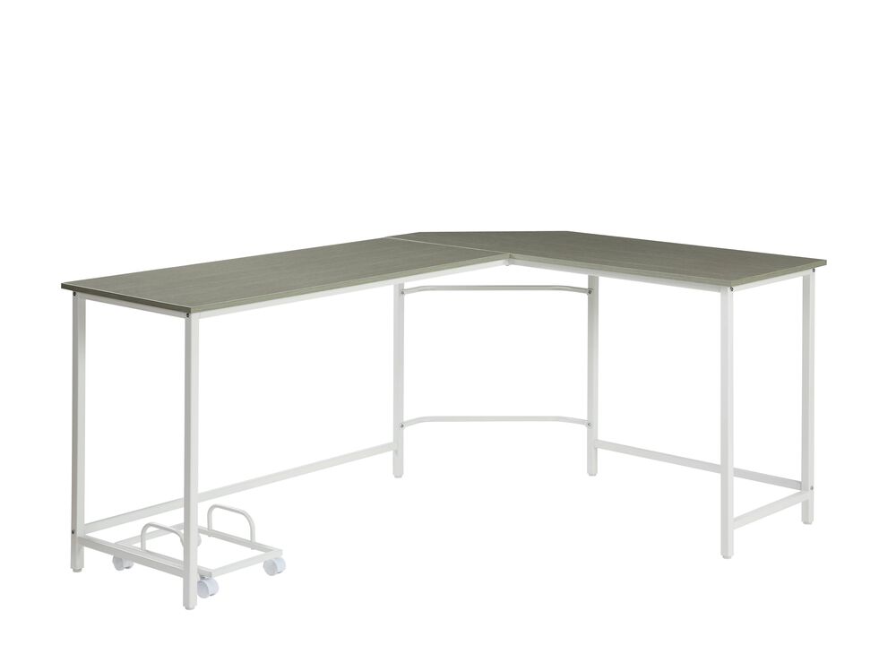 ACME Bambina Computer Desk, Gray & White Finish