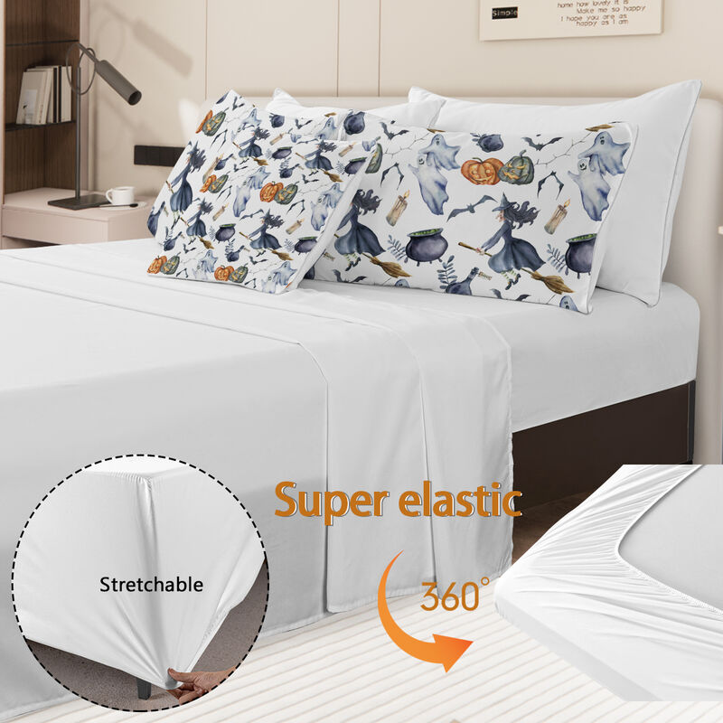 8-Piece Halloween Comforter Set Spooky & Cozy Bedding with Pillow Shams & Decorative Accents