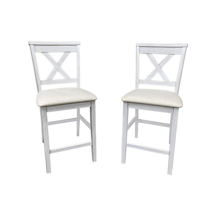 Carolina Living Taylor X-Back Counter Stools - Set of 2 - Antique White/White