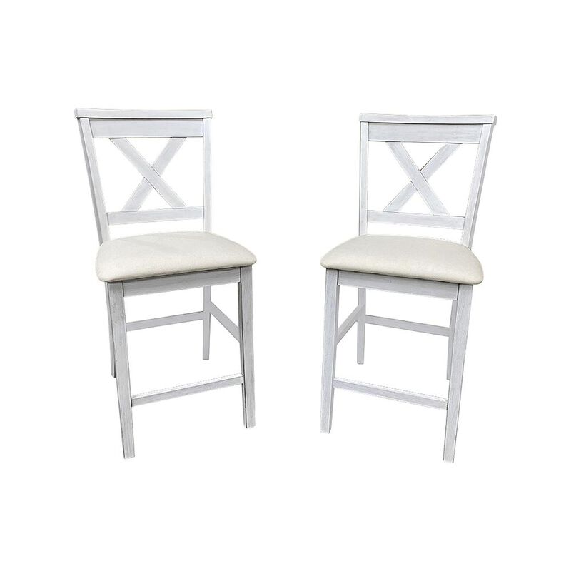 Carolina Living Taylor X-Back Counter Stools - Set of 2 - Antique White/White