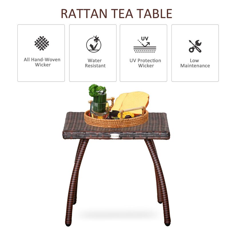 Outdoor Side Table: Wicker Patio Furniture with All-Weather Material