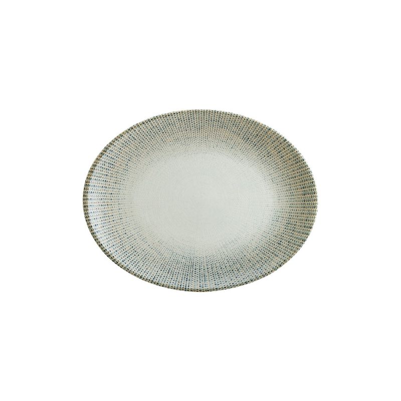 Sway 12.25" x 9.5" x h:1" Oval Decorated Porcelain Platter