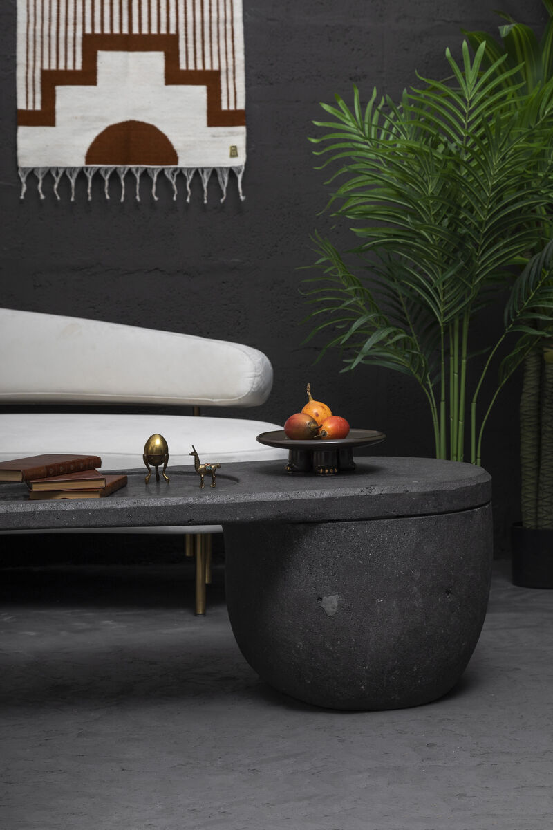 JAMA Decorative Ceramic Platter in Black Glaze with Gold Luster Details, by ANDEAN, In Stock
