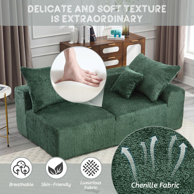 Merax Modern Deep Seat Chenille Fabric Sofa Couch