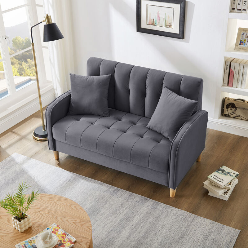 Merax Modern Velvet Loveseat Sofa Couch for Living Room