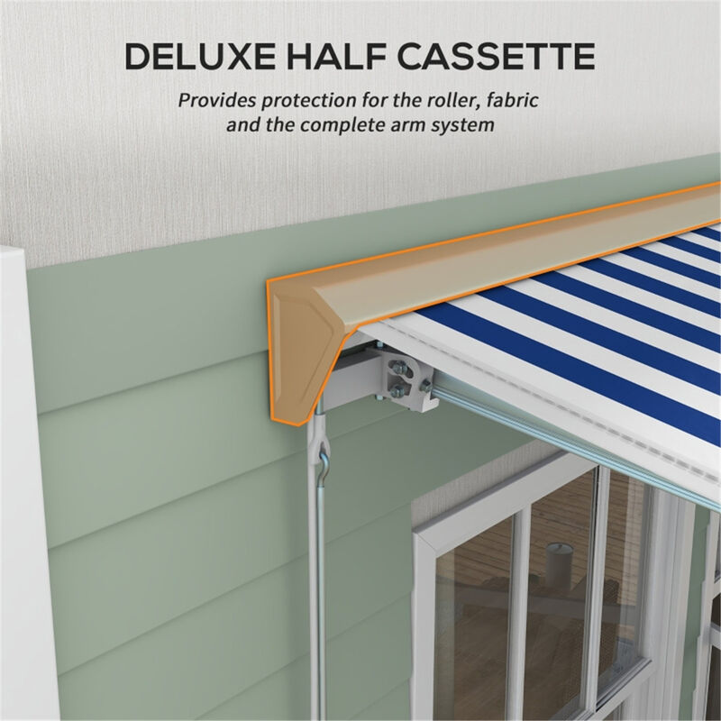 Motorized Patio Awning, Waterproof & UV-Resistant Retractable Canopy for Outdoor Shade