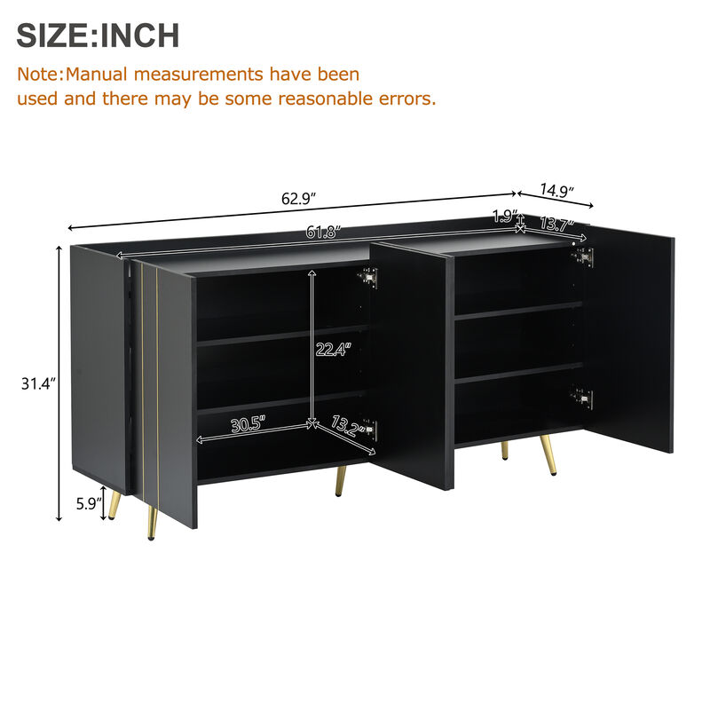 Merax Luxurious Shoe Cabinet TV Stand  Sideboard with 5 Metal Legs