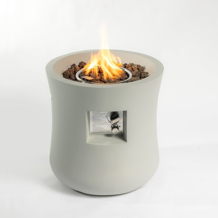 Mondawe 17.5" Outdoor Fiberglas Fire Pit Table,40K BTU Propane E-Ignition Waterproof Fire Table