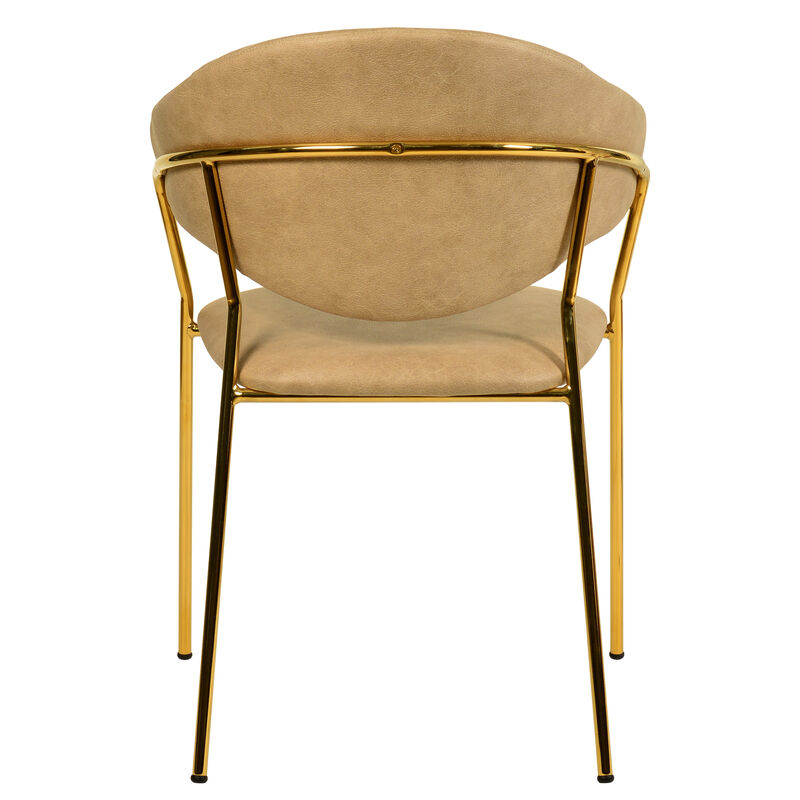 Bella Modern Dining Chair Upholstered in Leather With Stainless Steel Base Set of 2