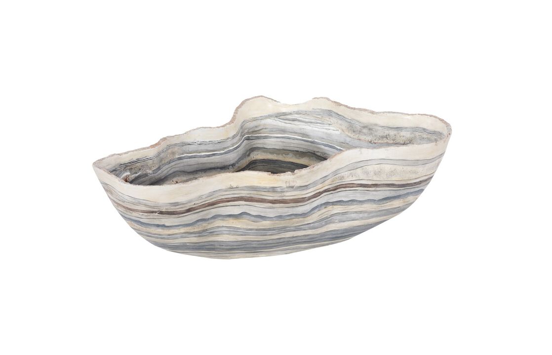 Cast Gray Large Onyx Bowl in Faux Finish