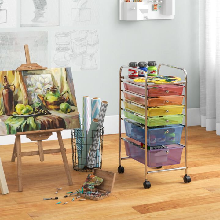 Hivvago 6 Drawers Rolling Storage Cart Organizer