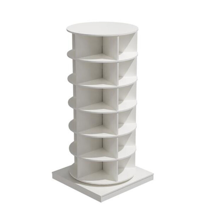 6-Tier 360° Rotating Shoe Cabinet, Space-Saving Shoe Storage Organizer