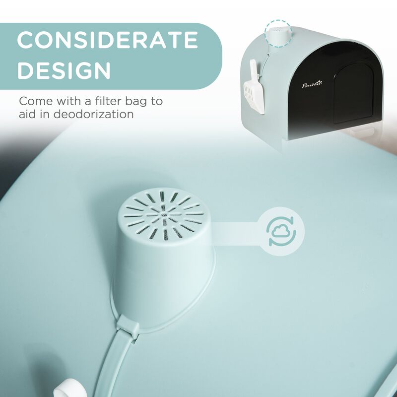 Green Cat Hygiene: Covered Litter Box with Tray & Scoop