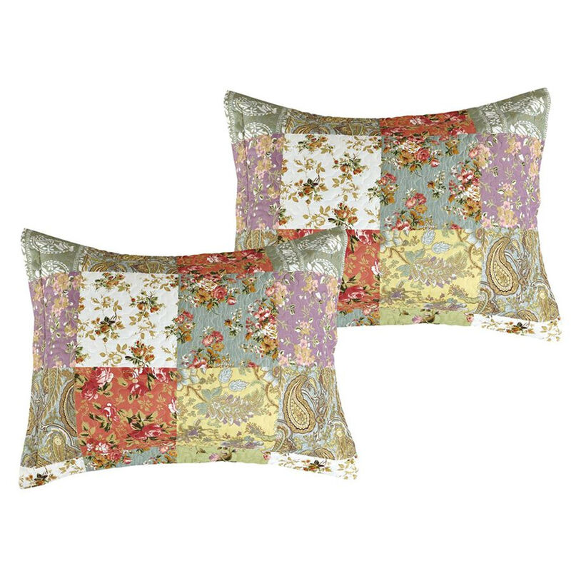 Legacy Decor 3 PCS Paisley Stitched Pinsonic Reversible Lightweight All Season Bedspread Quilt Coverlet Oversize, Queen Size
