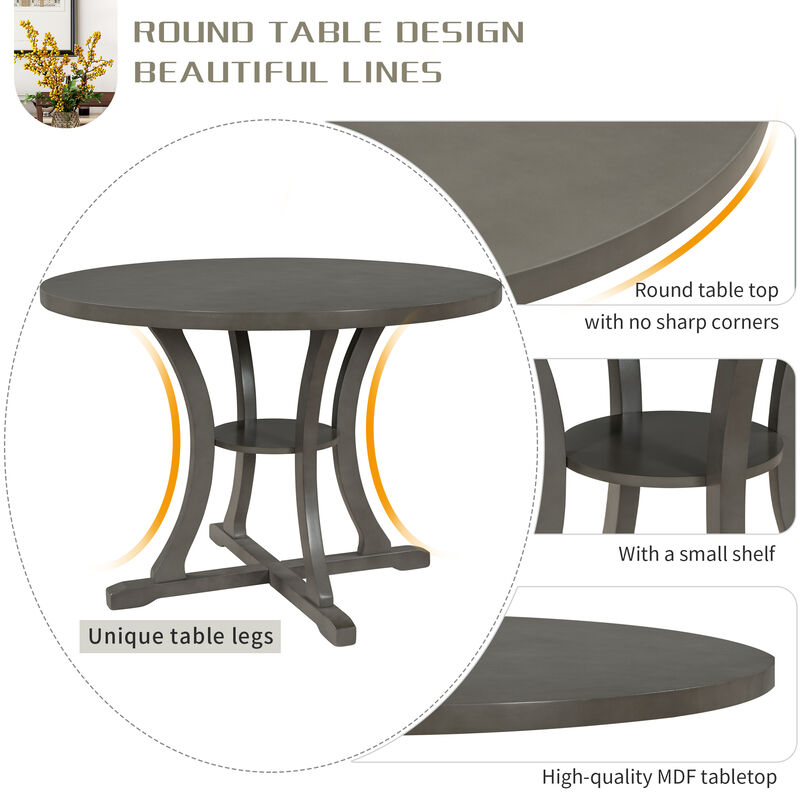 Merax Modern Round Dining Table and Chairs Set
