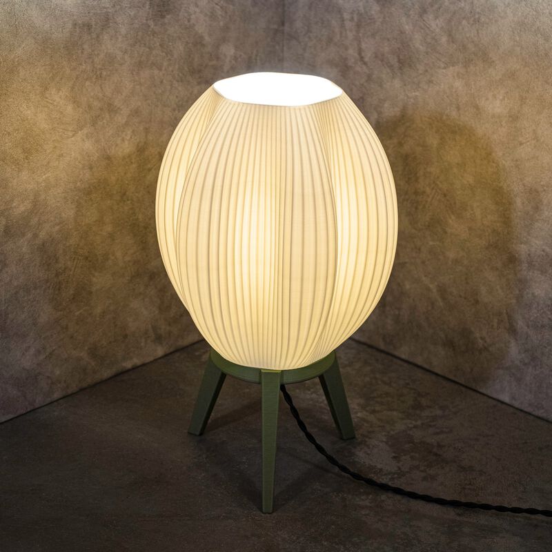 Wavy Modern Contemporary Plant-Based PLA 3D Printed Dimmable LED Table Lamp