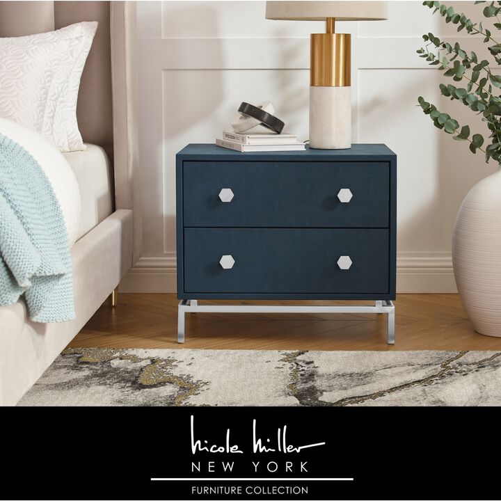Nicole Miller Emmi Faux Shagreen Side Table