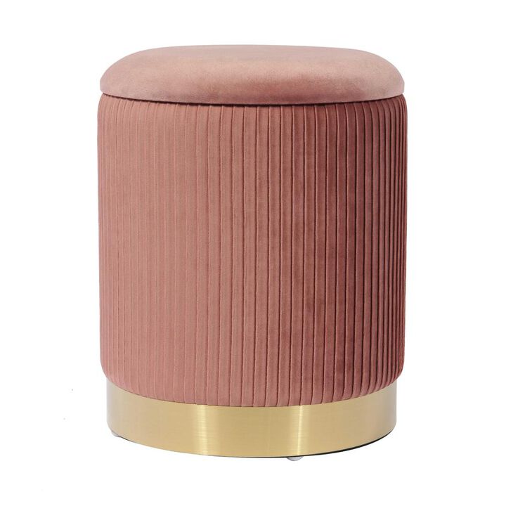 Belen Kox Blush Velvet Storage Ottoman, Belen Kox