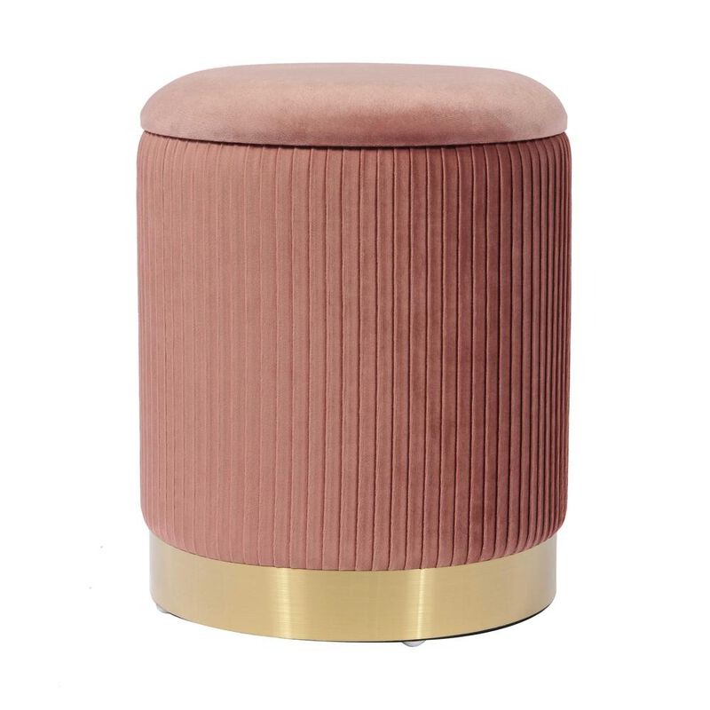 Belen Kox Blush Velvet Storage Ottoman, Belen Kox
