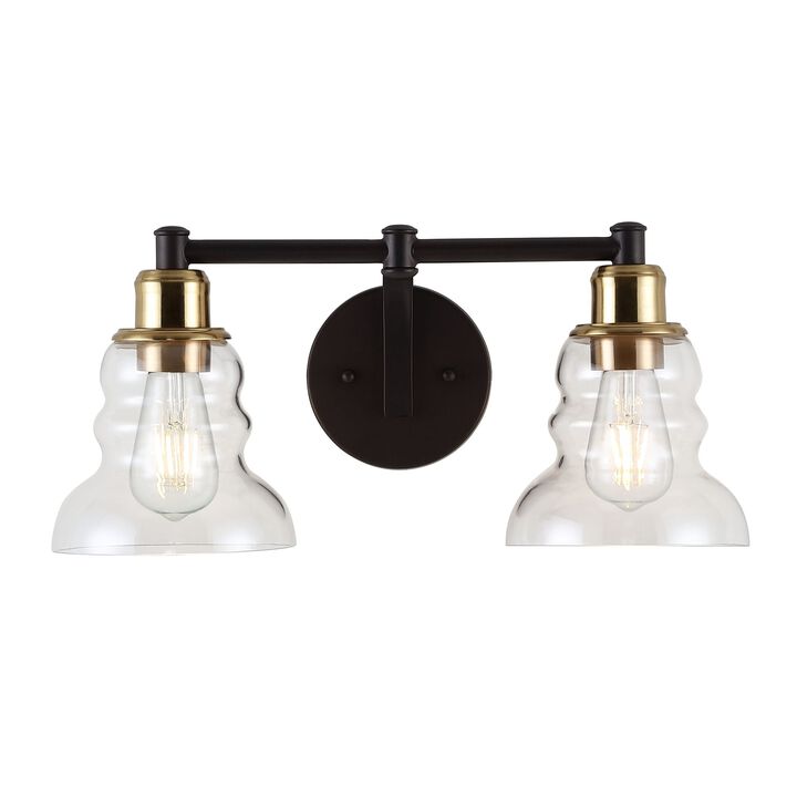 Manhattan Vintage Metal/Glass Industrial Rustic LED Vanity