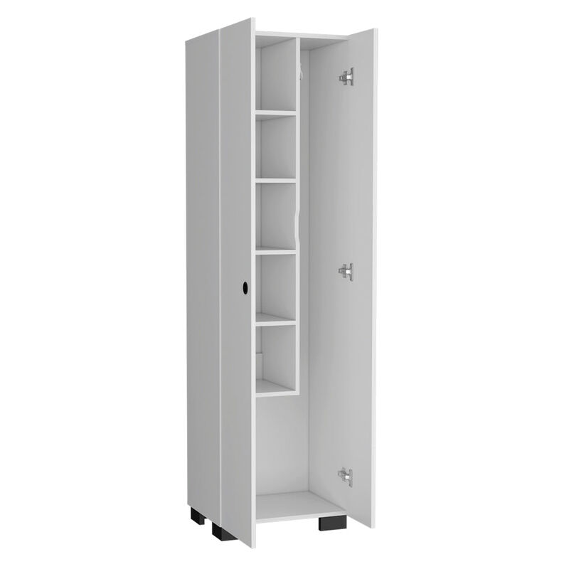 Broom Cabinet Lucin, Garage, White