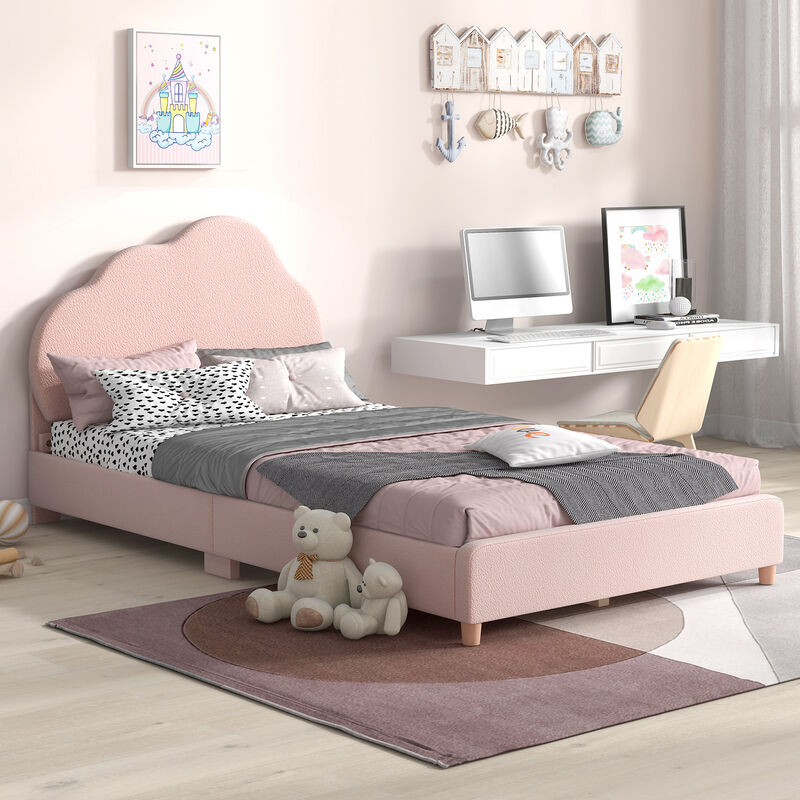 Height-Adjustable Headboard Bed Frame with Sturdy Wooden Slats, Modern Platform Design for Comfort and Support
