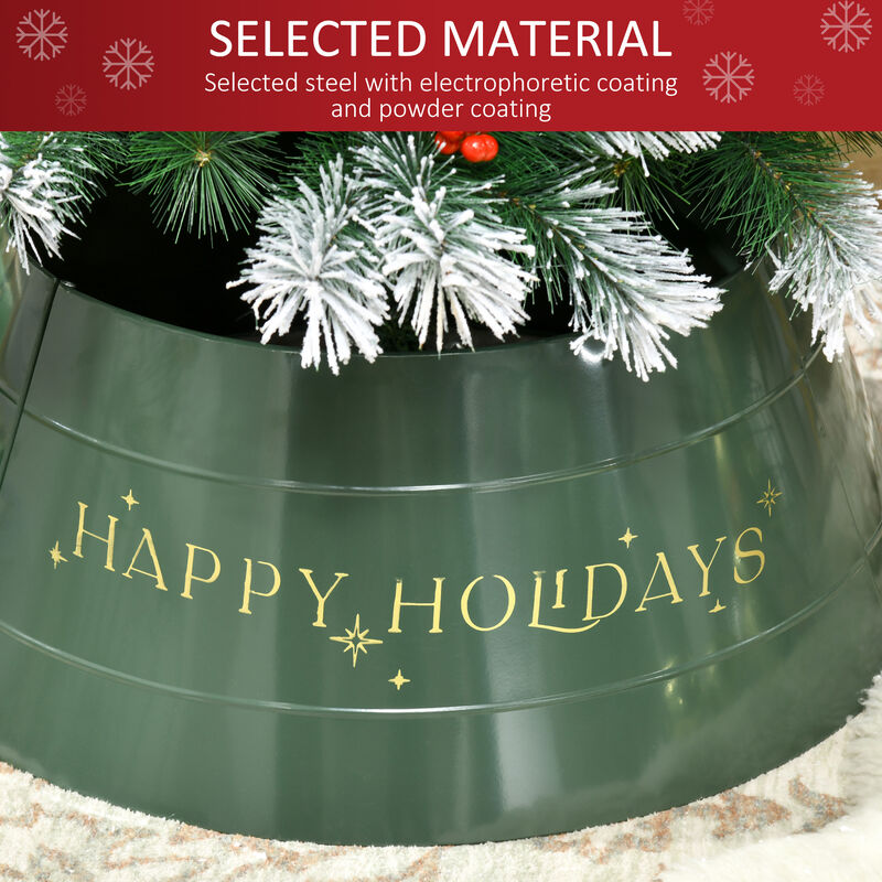 Christmas Tree Collar 26 Inch Metal Tree Ring Xmas Tree Skirt Decoration Green