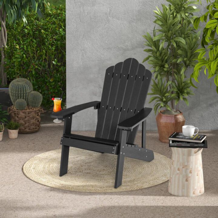 Hivvago Weather Resistant HIPS Outdoor Adirondack Chair with Cup Holder