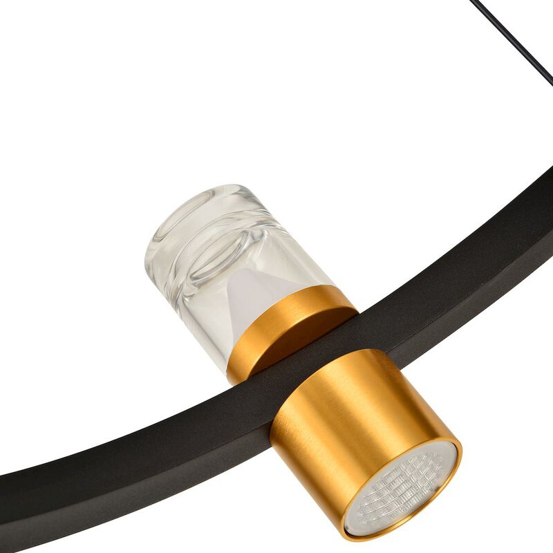 VONN Lighting 6-Light Pendant Lighting Height Adjustable Integrated LED Black Chandelier