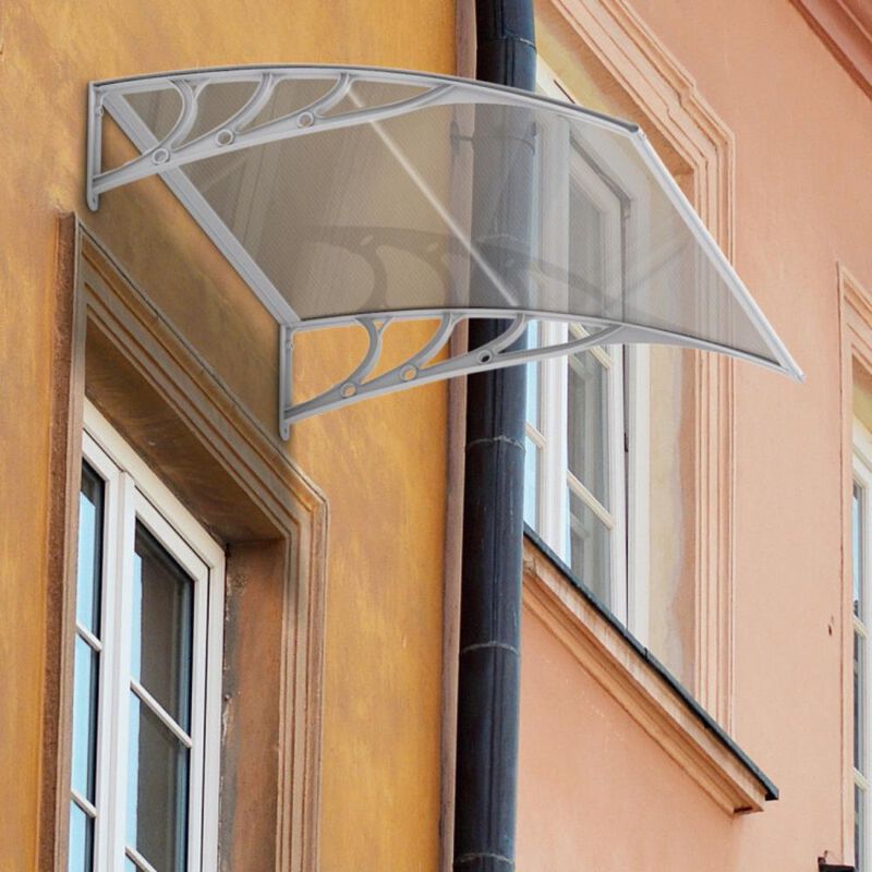 Hivvago 40 x 40 Inch Outdoor Polycarbonate Front Door Window Awning Canopy