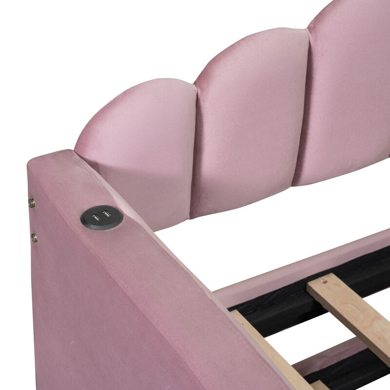 Merax Upholstered Daybed Bed Frame with Trundle