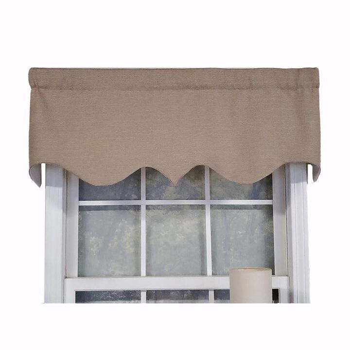 RLF Home Luxurious Modern Design Classic Soft Rayon Regal Style Window Valance 50" x 17" Off White