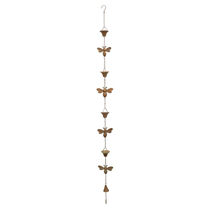 Bee Rain Chain Decorative Outdoor Gutter Downspout Hanging