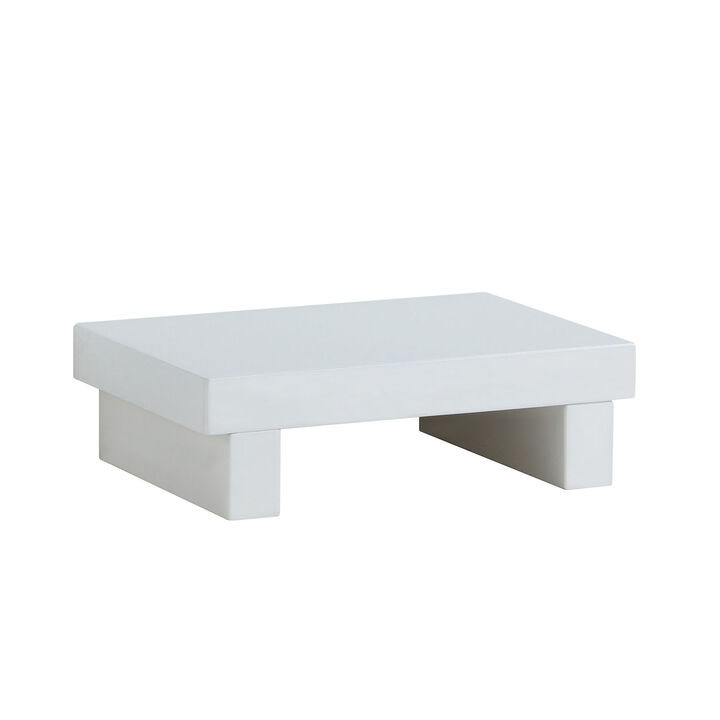 Finely Designed Contemporary Solid Wood Night Stand, Glossy White-Benzara