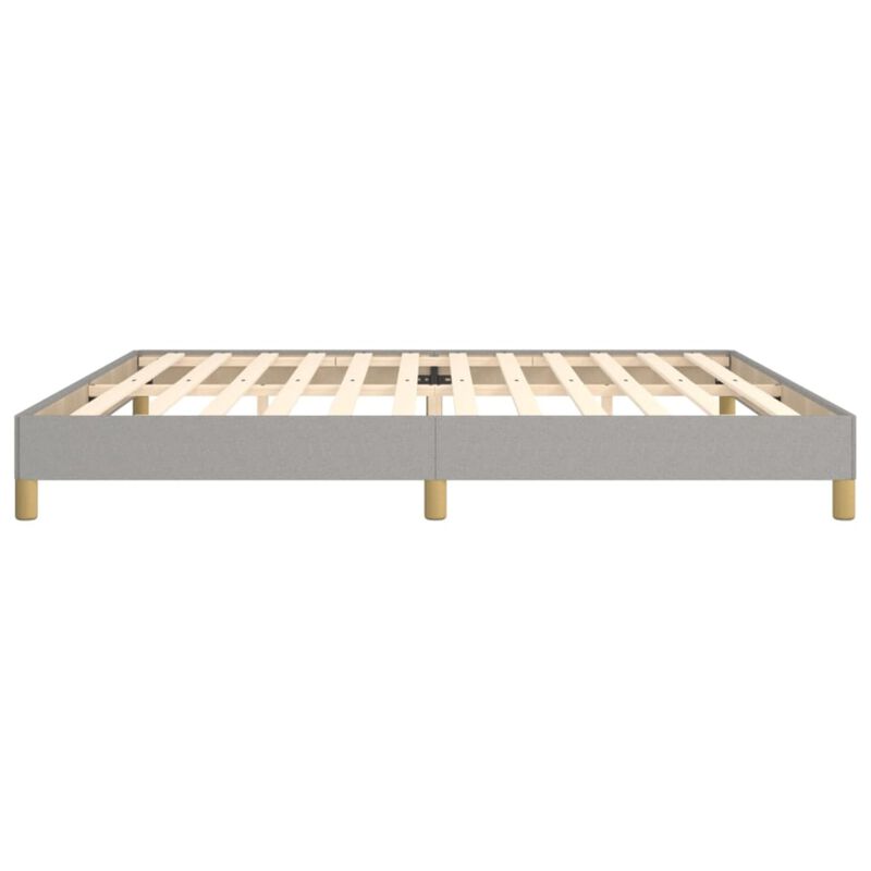 vidaXL Light Gray King-Size Bed Frame - Fabric, Plywood, Engineered Wood Material - Modern Design - Durable Structure - Safe to Use - California Proposition 65 Compliant