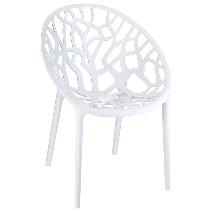 31" Red Transparent Stackable Outdoor Patio Dining Chair