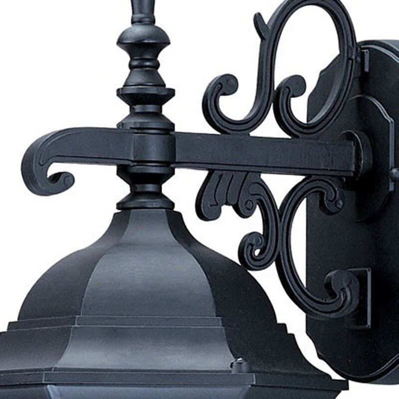 Hivvago Narrow Matte Black Domed Hanging Glass Lantern Wall Light