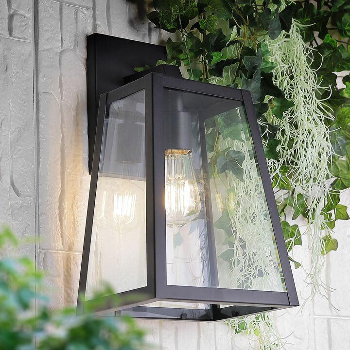 Pasadena Iron/Glass Modern Industrial Angled LED Outdoor Sconce