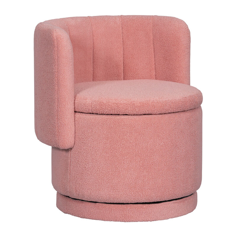 Merax Swivel Boucle Sofa Chair with Storage for Bedroom and Living Room