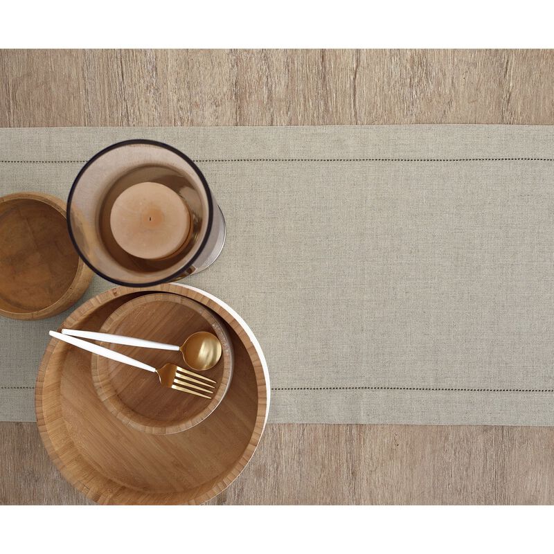 Solino Home 100% Pure Linen Table Runner | Classic Hemstitch for Thanksgiving, Christmas