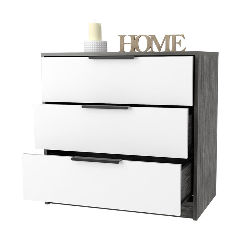Cannon 3-Drawer Dresser Smokey Oak And White