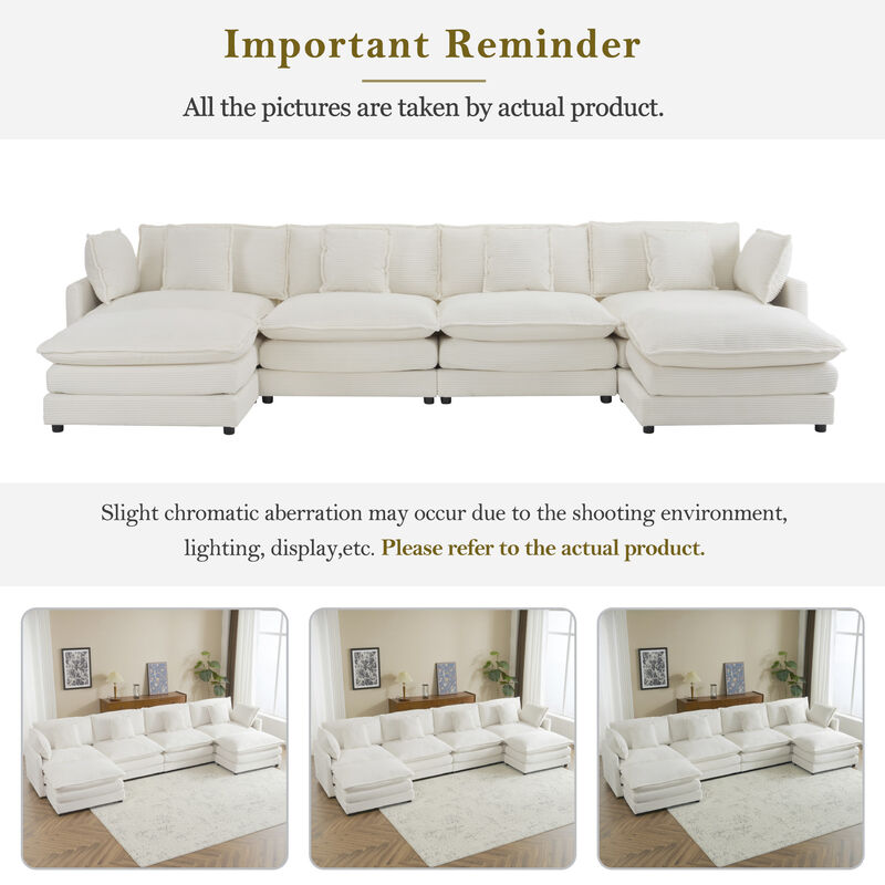 Merax Modern Corduroy Modular Sofa Couch for Living Room