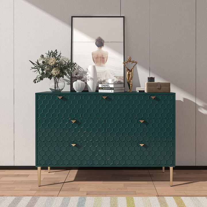 Blue Modern Indoor Accent Storage Cabinet with 7 Drawers