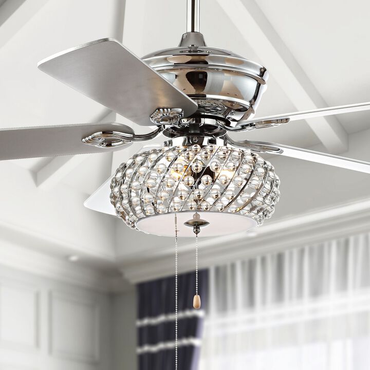 Crista 3-Light Metal/Wood LED Ceiling Fan